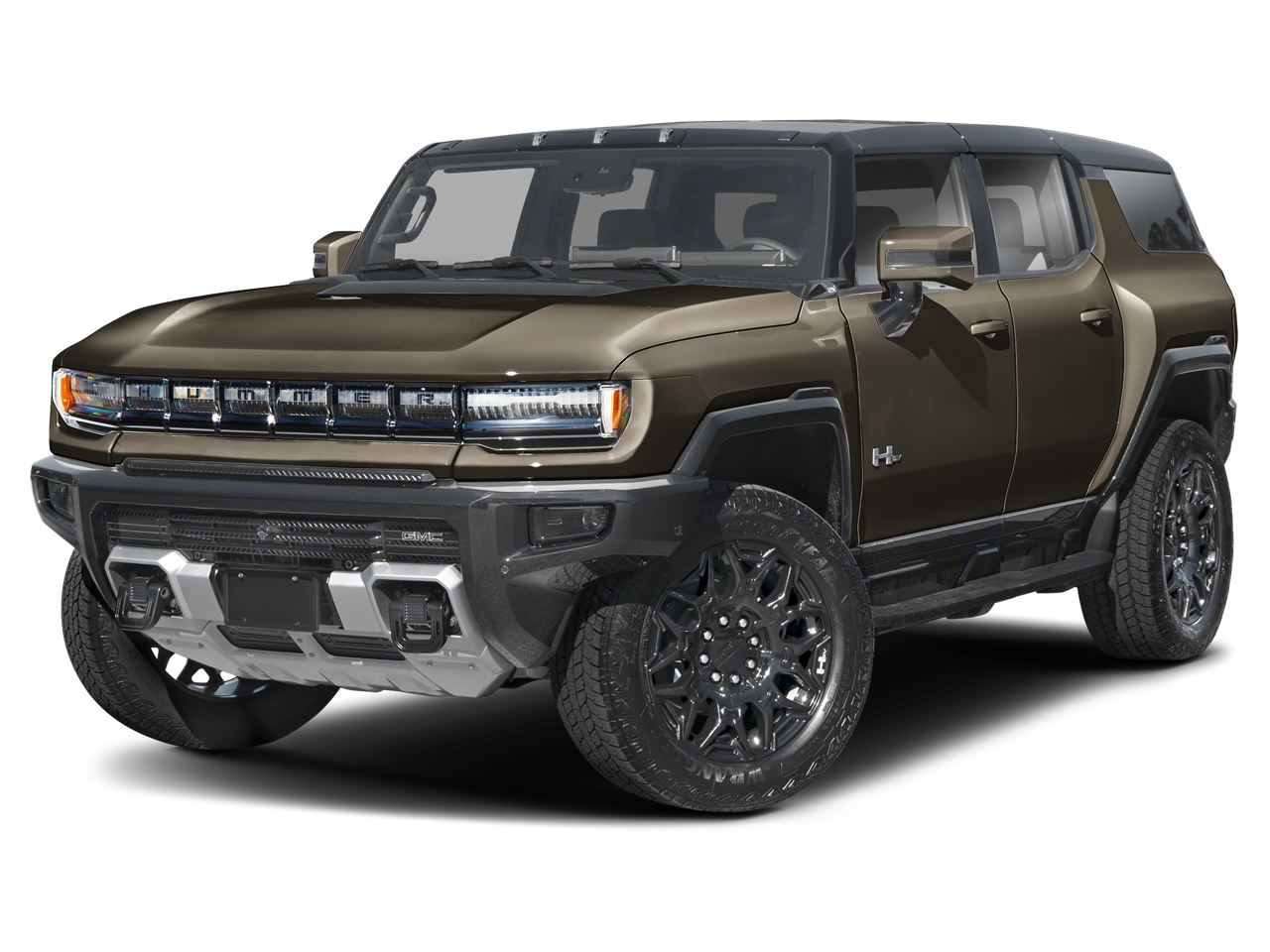 2025 GMC HUMMER EV SUV 3X in Deep Aurora Metallic (Dark Bronze) — front three-quarter view