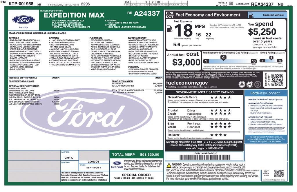 2024 Ford Expedition Max — interior view