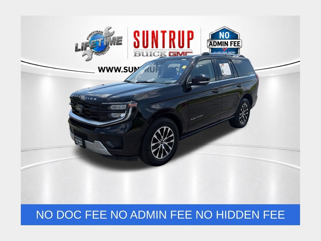 2025 Ford Expedition Platinum in Black — front three-quarter view