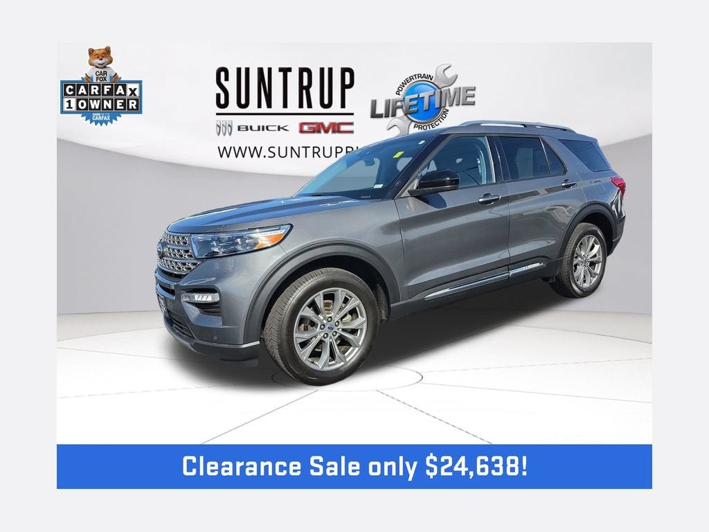 2023 Ford Explorer Limited in Gray — front three-quarter view
