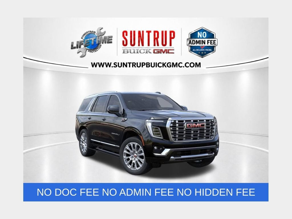 2026 GMC Yukon Denali in Onyx Black — front three-quarter view
