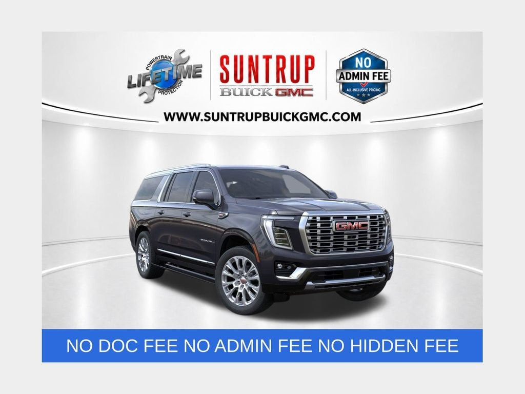 2026 GMC Yukon XL Denali in Titanium Rush Metallic — front three-quarter view