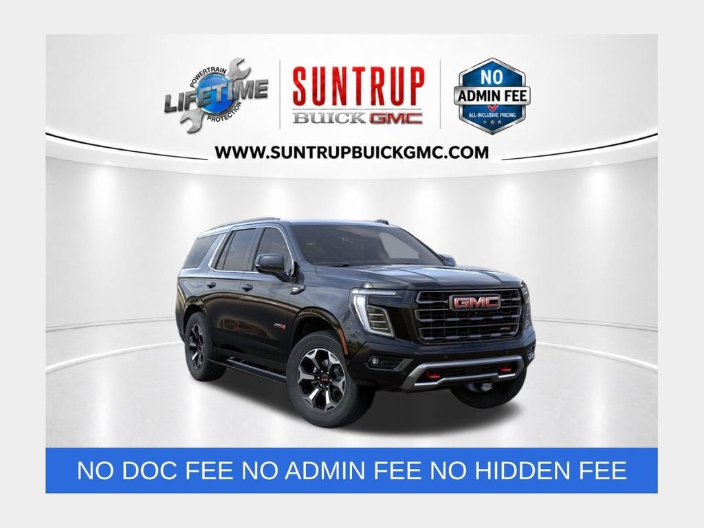 2026 GMC Yukon AT4 Ultimate in Onyx Black — front three-quarter view