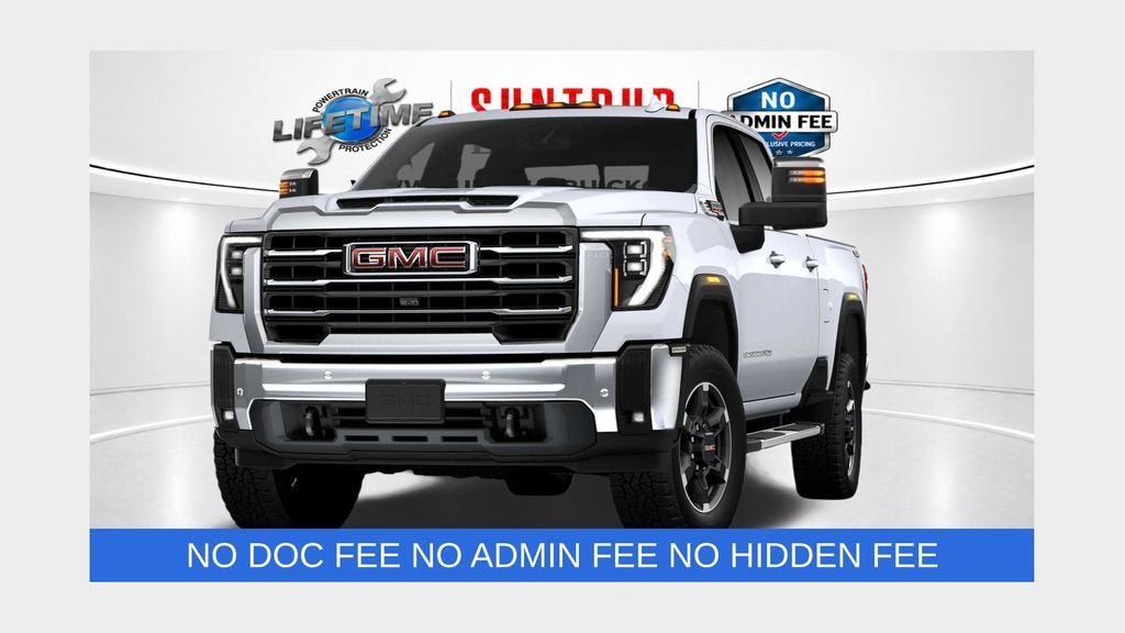 2026 GMC Sierra 2500 HD SLT in Glacier White Tricoat — front three-quarter view
