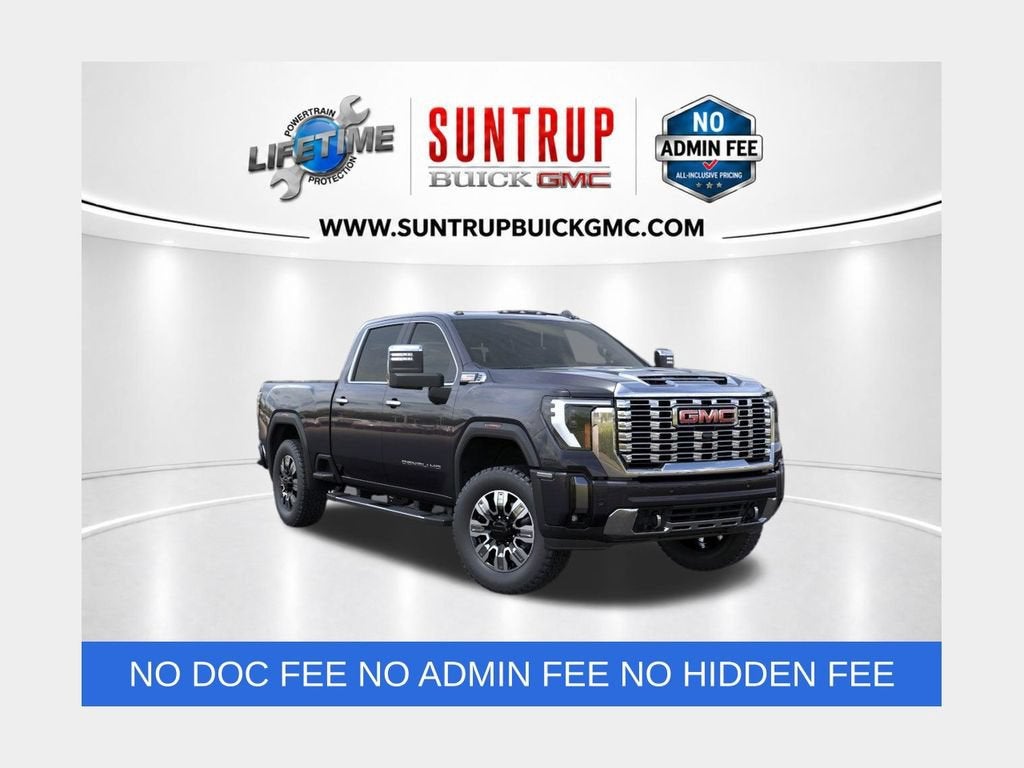 2026 GMC Sierra 2500 HD Denali in Titanium Rush Metallic — front three-quarter view