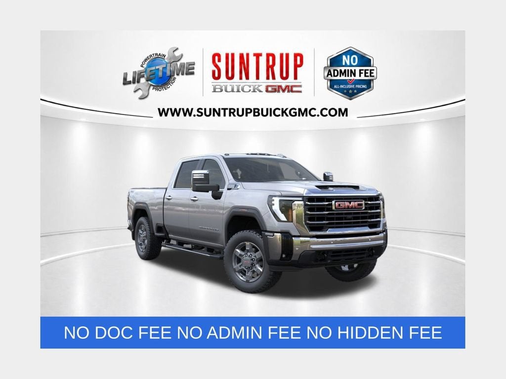 2026 GMC Sierra 3500 HD SLT in Sterling Metallic — front three-quarter view
