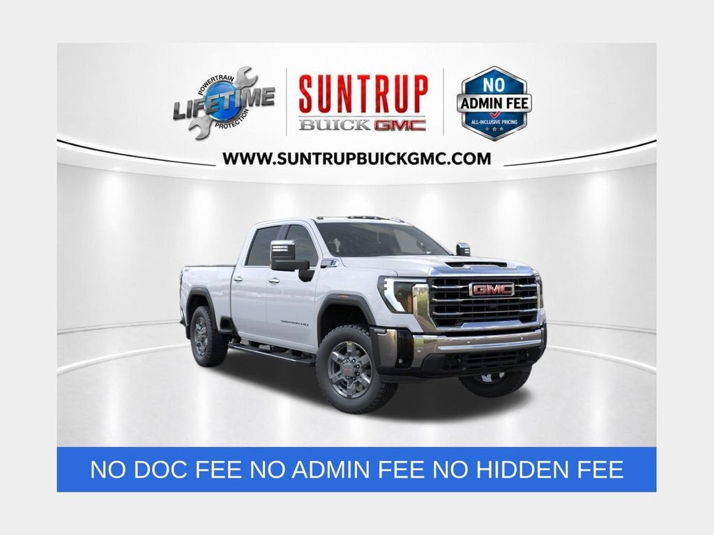 2026 GMC Sierra 3500 HD SLT in Summit White — front three-quarter view