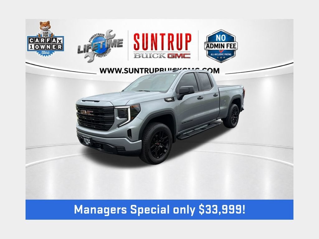 2025 GMC Sierra 1500 Pro in Sterling Metallic — front three-quarter view