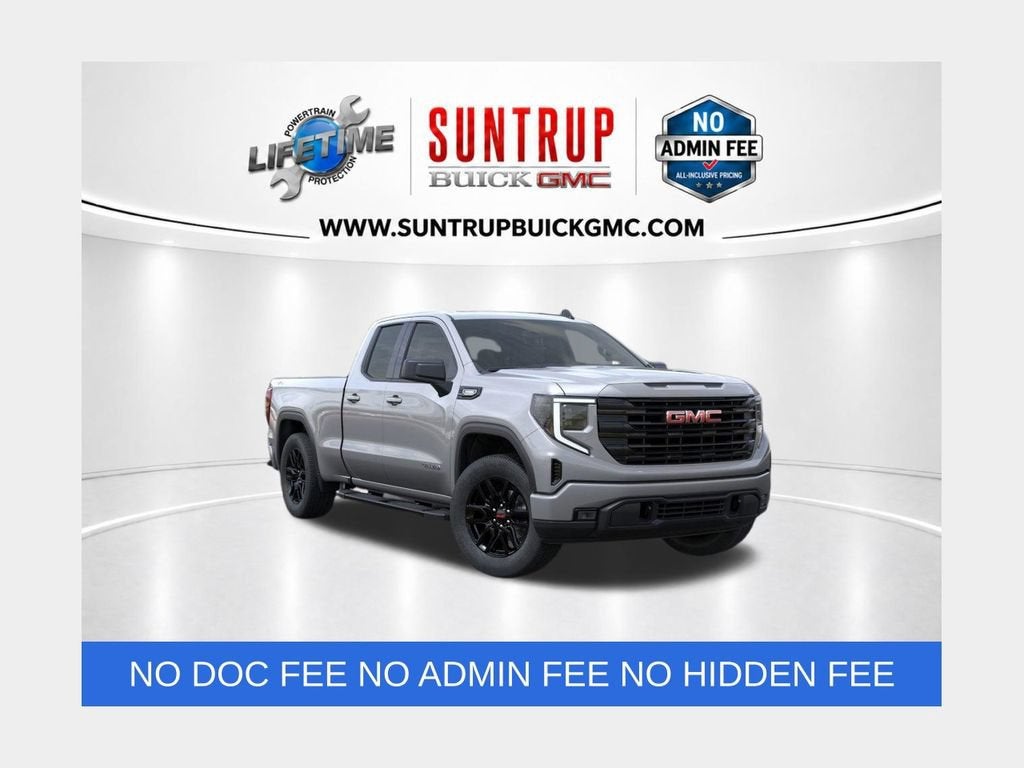 2026 GMC Sierra 1500 Elevation in Sterling Metallic — front three-quarter view
