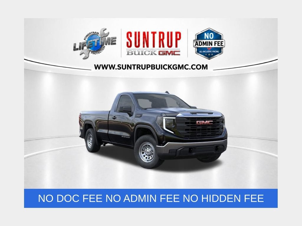 2026 GMC Sierra 1500 Pro in Onyx Black — front three-quarter view