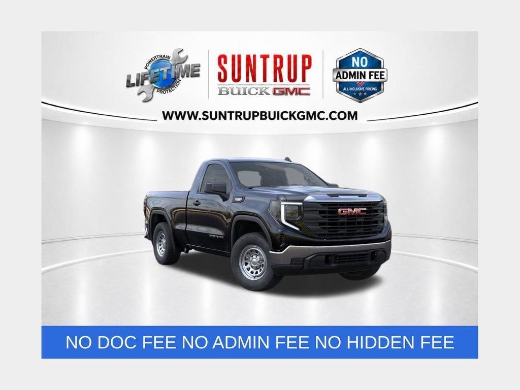 2026 GMC Sierra 1500 Pro in Onyx Black — front three-quarter view