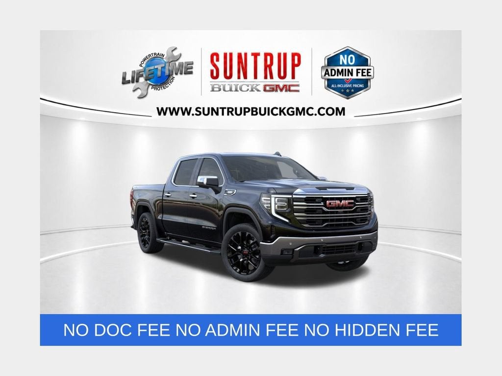 2026 GMC Sierra 1500 SLT in Onyx Black — front three-quarter view