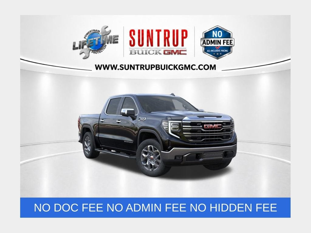 2026 GMC Sierra 1500 SLT in Onyx Black — front three-quarter view