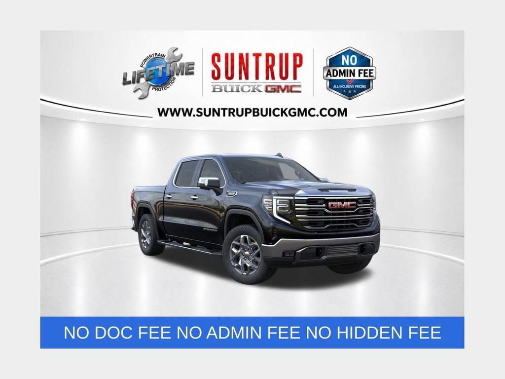 2026 GMC Sierra 1500 SLT in Onyx Black — front three-quarter view