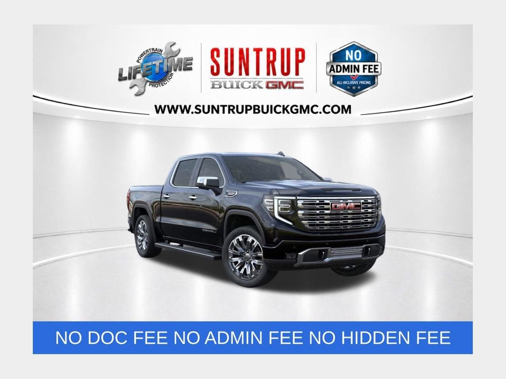 2026 GMC Sierra 1500 Denali in Onyx Black — front three-quarter view