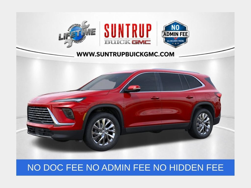 2026 Buick Enclave Preferred in Cherry Red Tintcoat — front three-quarter view