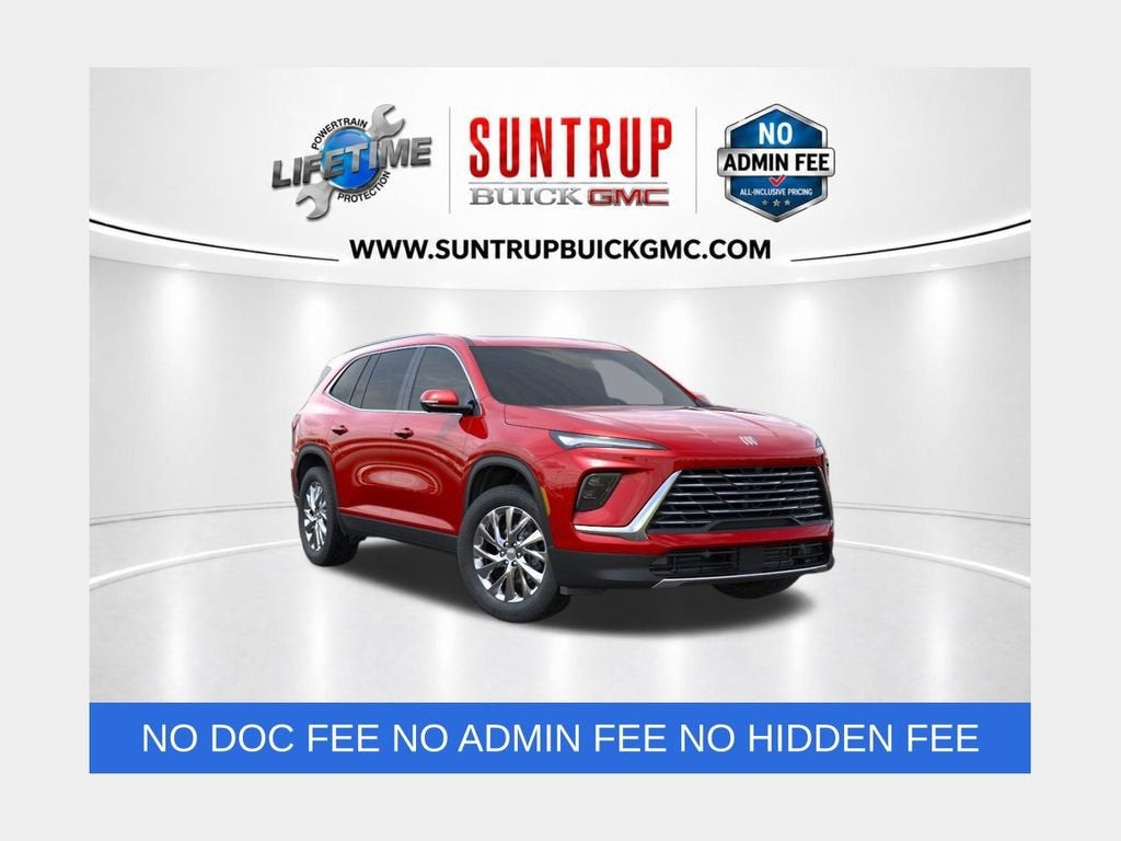 2026 Buick Enclave Preferred in Cherry Red Tintcoat — front three-quarter view