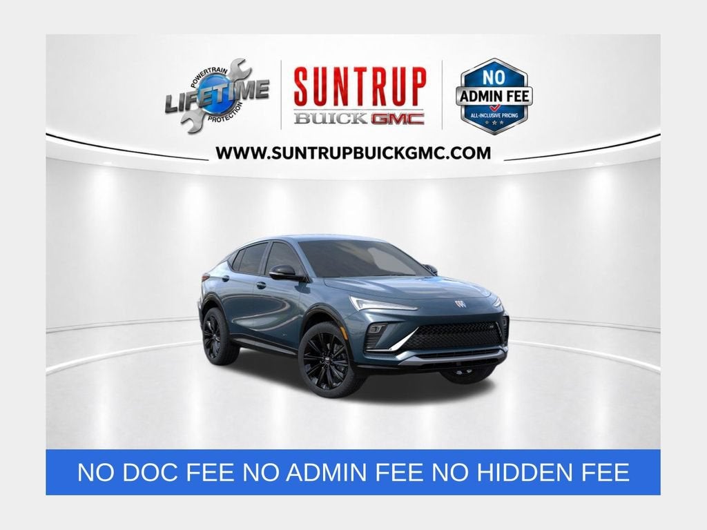 2026 Buick Envista Sport Touring in Ocean Blue Metallic — front three-quarter view