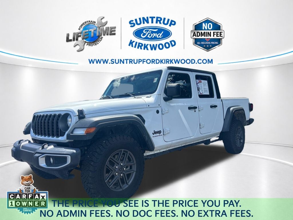 2025 Jeep Gladiator Sport S in Bright White Clearcoat — front three-quarter view