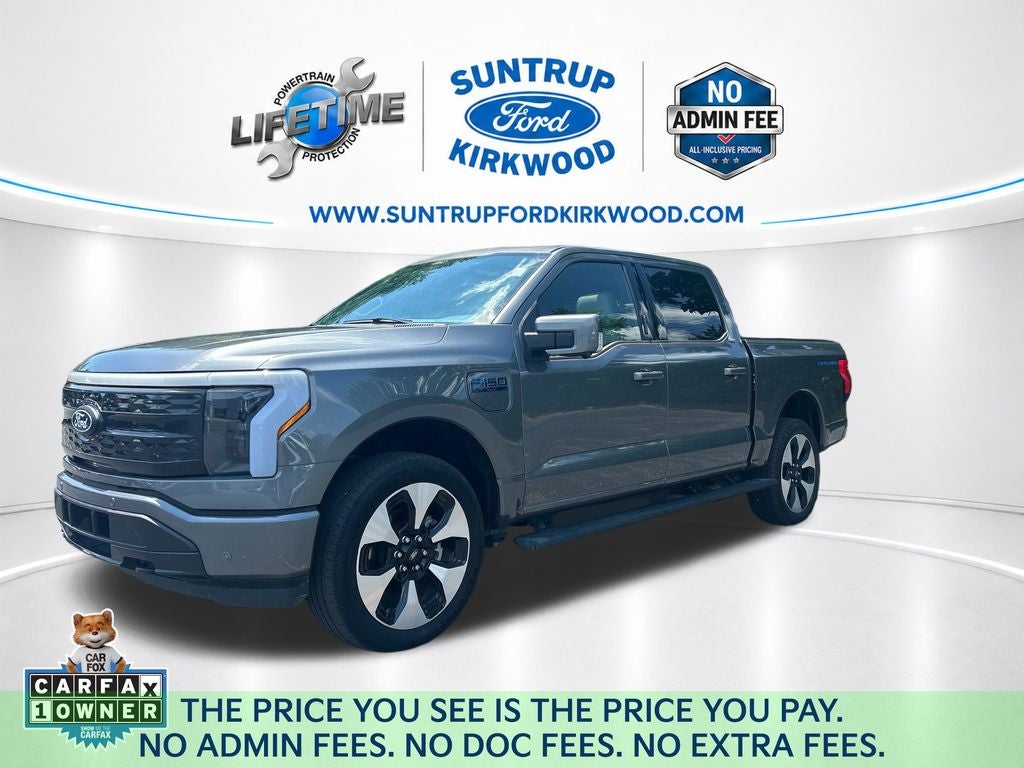 2025 Ford F-150 Lightning Platinum in Carbonized Gray Metallic — front three-quarter view