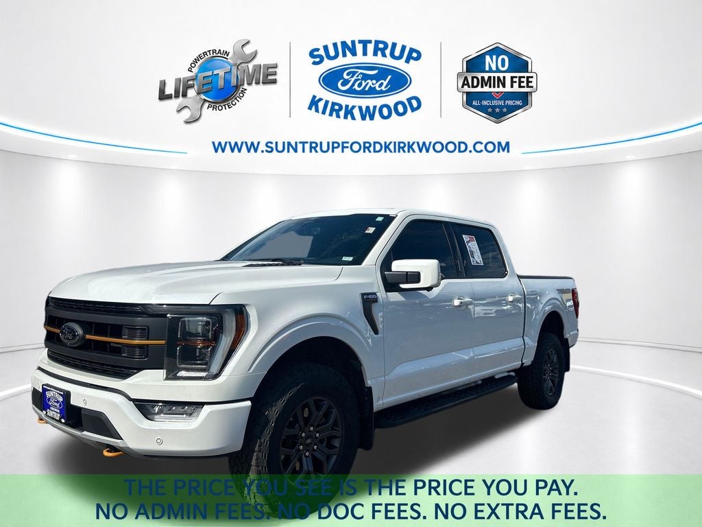 2023 Ford F-150 Tremor in Star White Metallic Tri-Coat — front three-quarter view