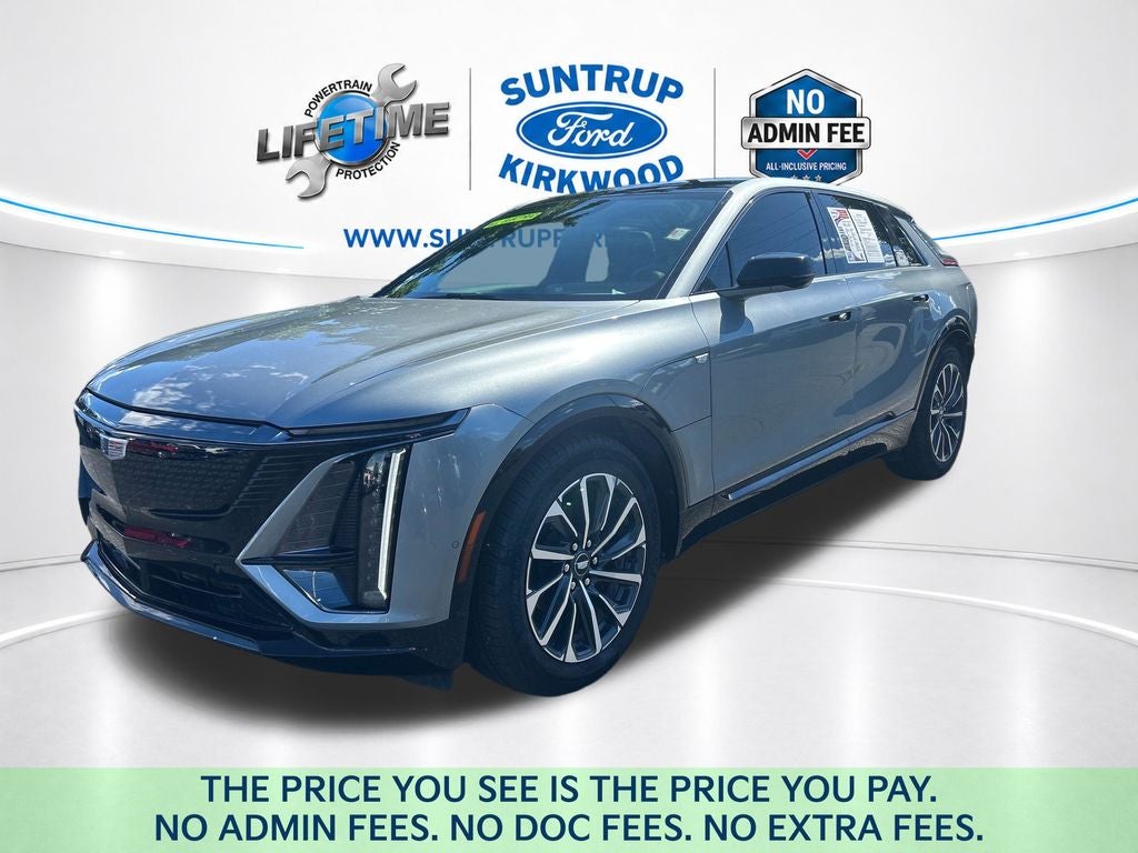2024 Cadillac LYRIQ Sport in Argent Silver Metallic — front three-quarter view