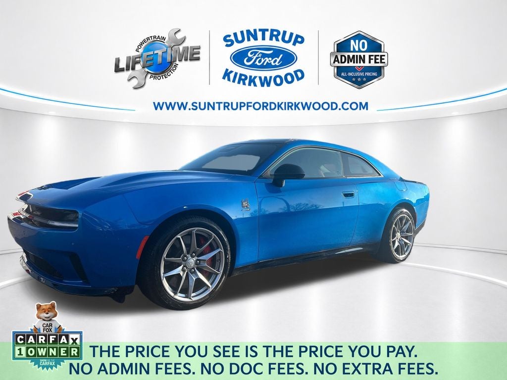 2025 Dodge Charger R/T Scat Pack in Bludicrous — front three-quarter view