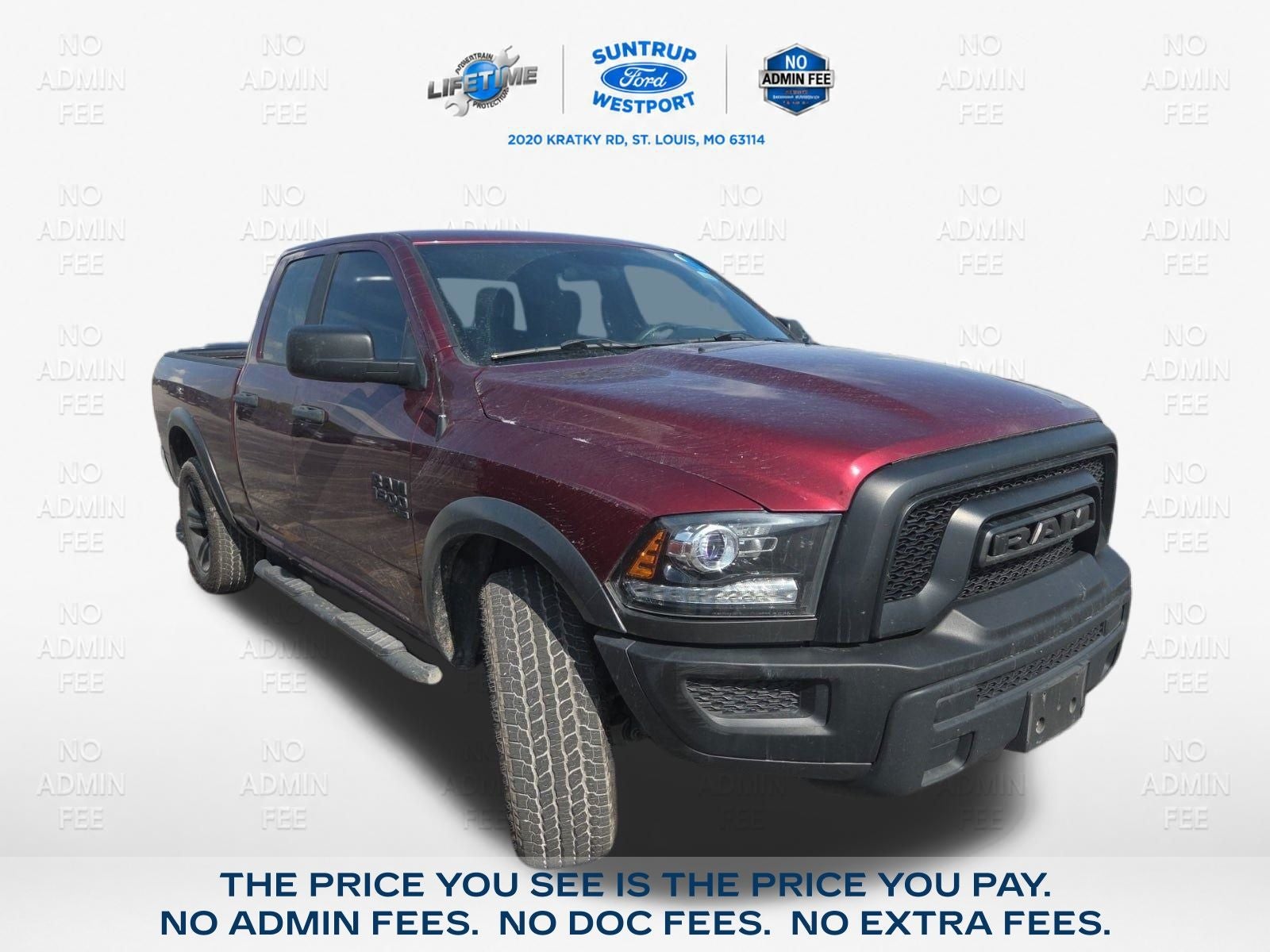 2022 RAM 1500 Classic Warlock in Red — front three-quarter view