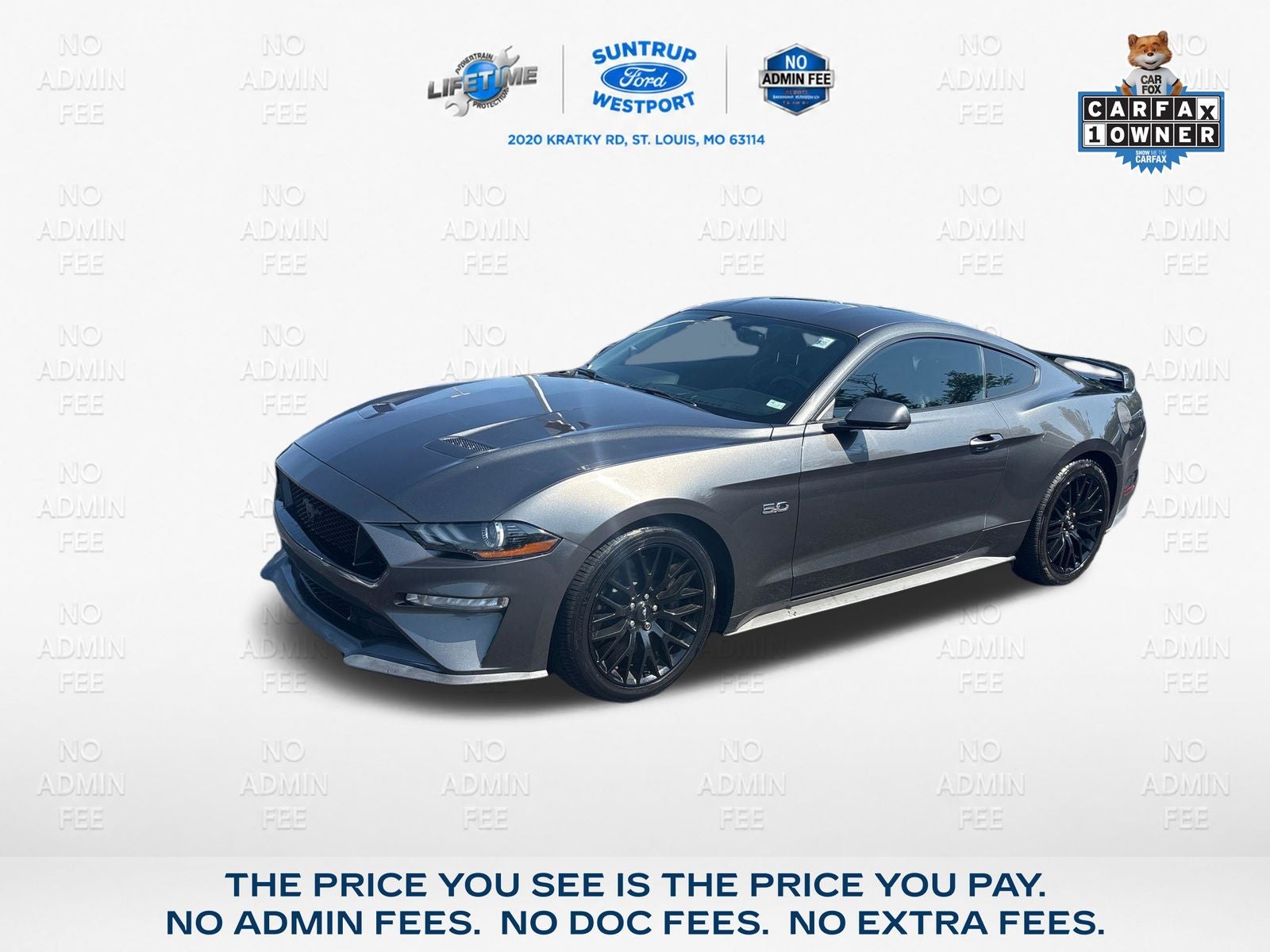 2020 Ford Mustang GT Premium in Magnetic — front three-quarter view