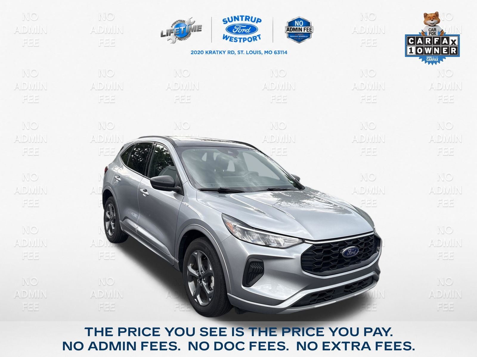 2023 Ford Escape ST-Line in Silver Metallic — front three-quarter view