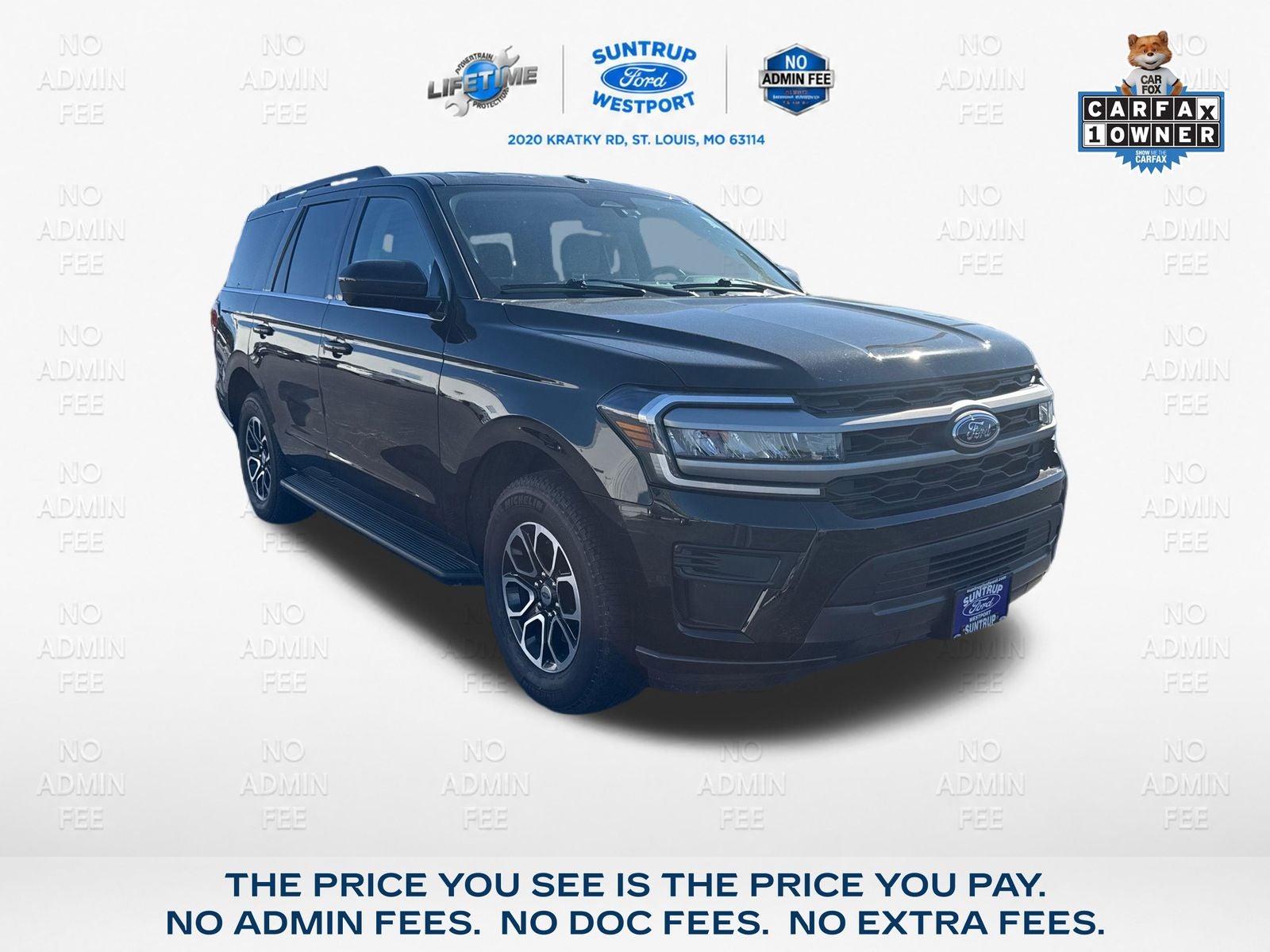 2024 Ford Expedition XLT in Black Metallic — front three-quarter view