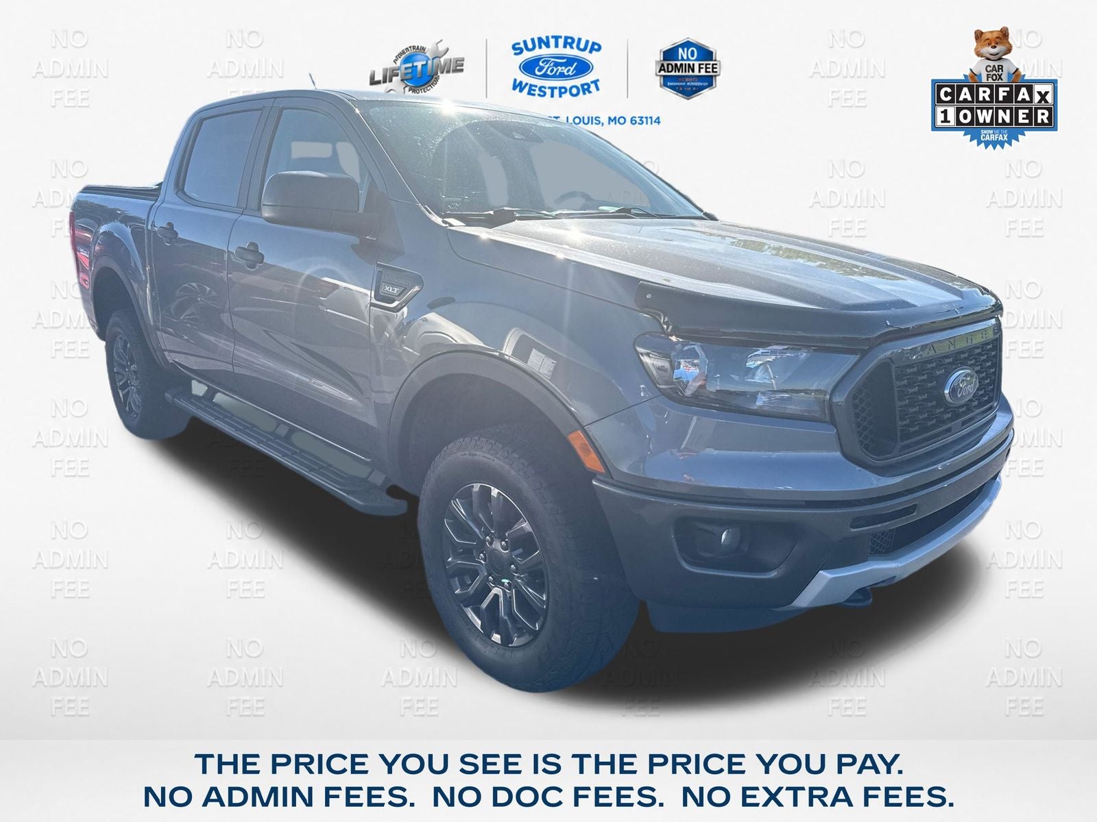 2022 Ford Ranger XLT in Gray Metallic — front three-quarter view