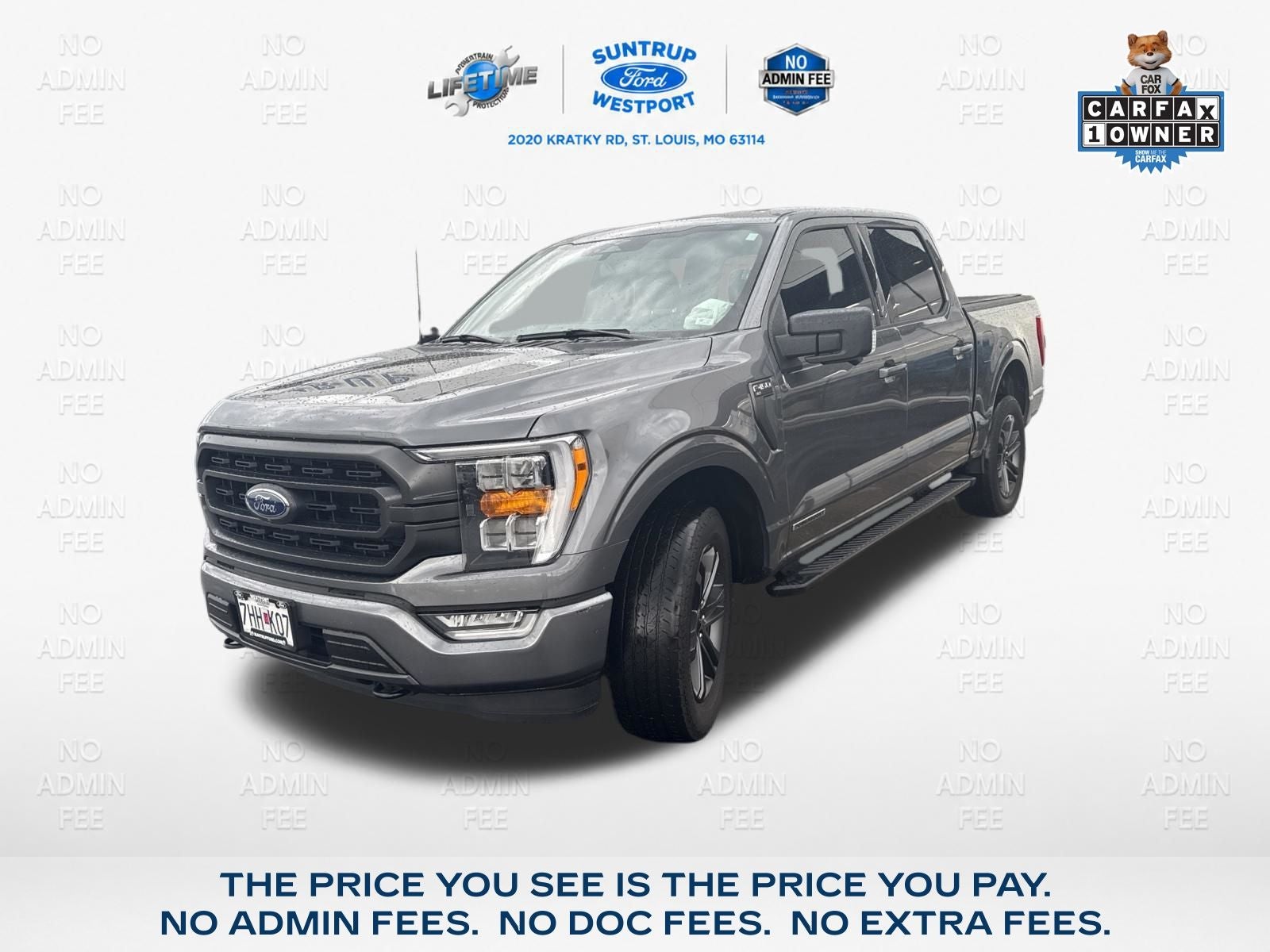 2023 Ford F-150 XLT in Gray Metallic — front three-quarter view