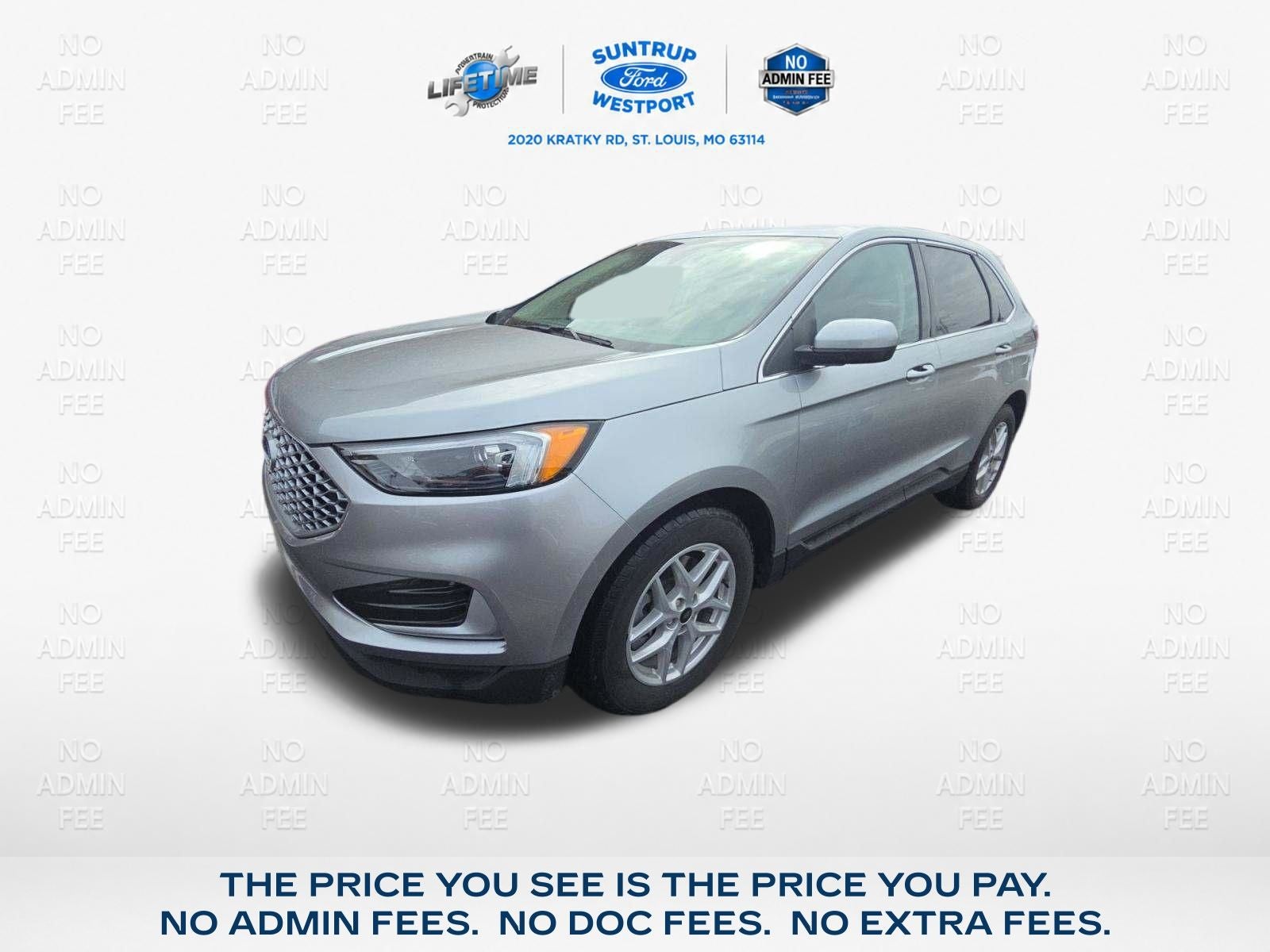 2024 Ford Edge SEL in Silver Metallic — front three-quarter view