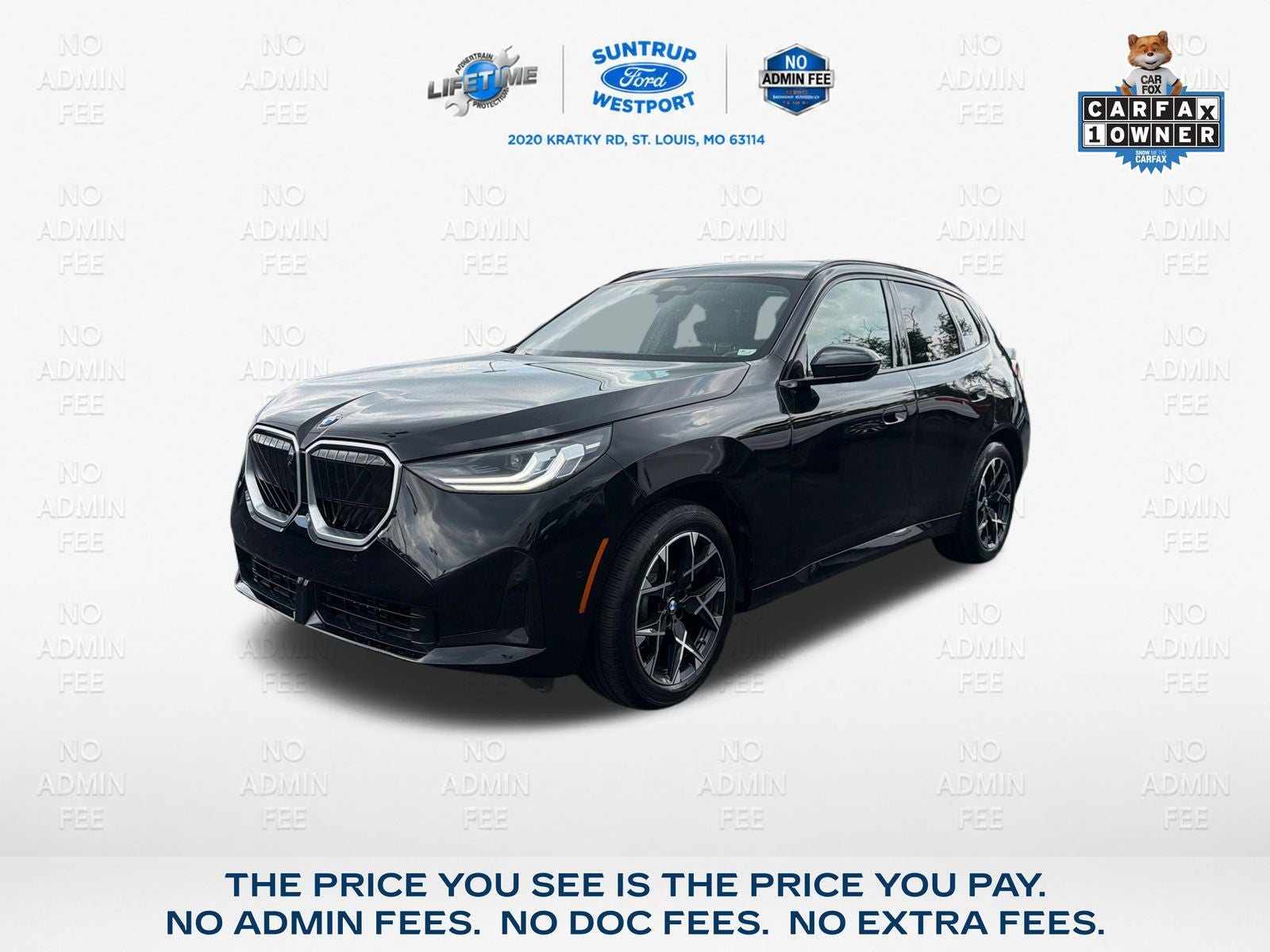 2025 BMW X3 30 xDrive in Black Sapphire Metallic — front three-quarter view