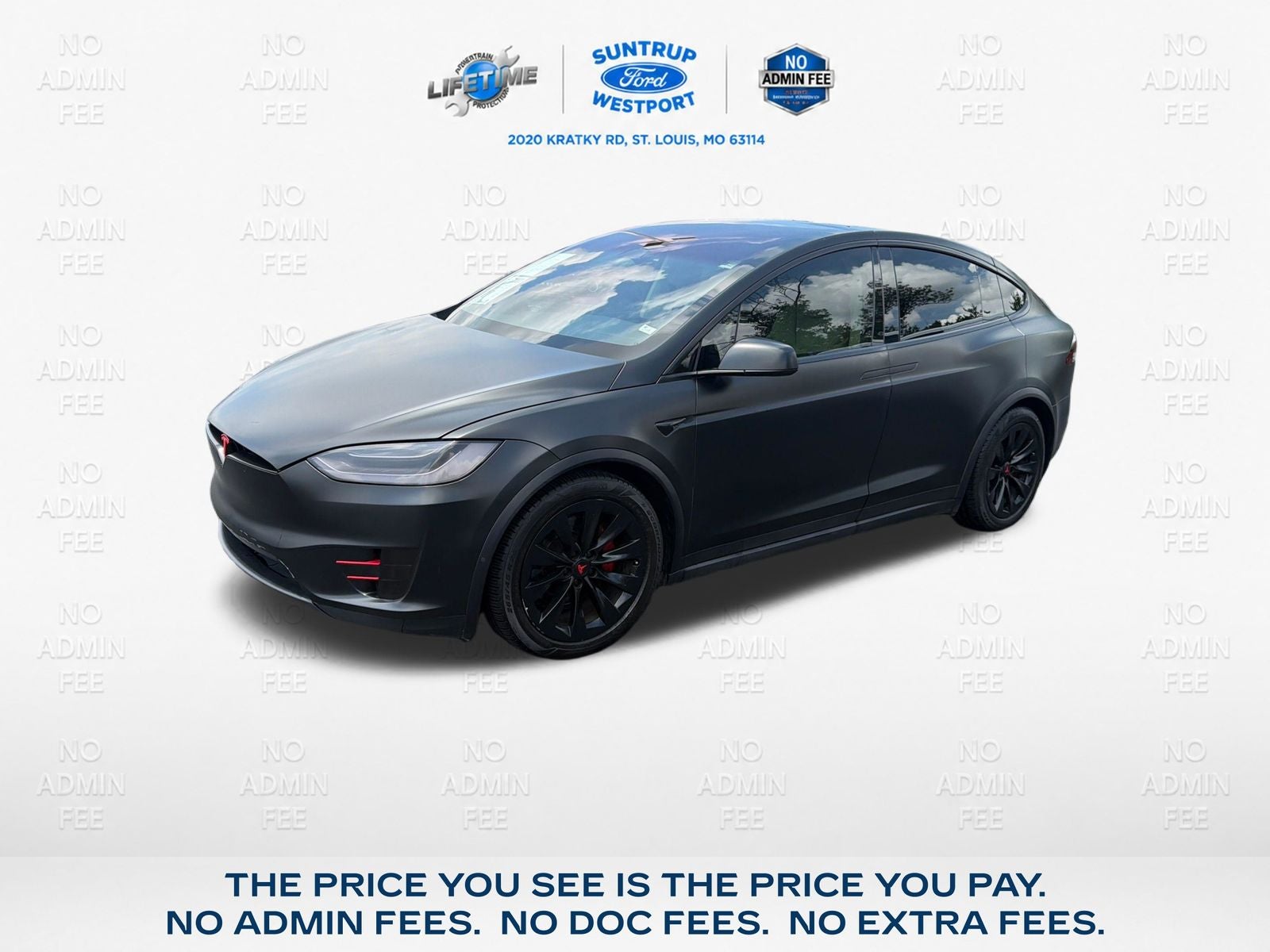 2019 Tesla Model X Long Range in Black — front three-quarter view