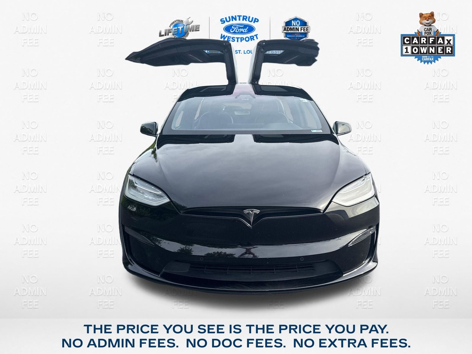 2022 Tesla Model X Base in Solid Black — front three-quarter view